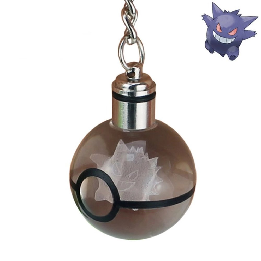 Pokemon 3D Crystal Pokeball LED Light Keychain w Gift Box Choose Character